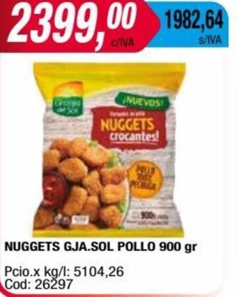 Maxiconsumo NUGGETS GJA.SOL POLLO 900 gr oferta