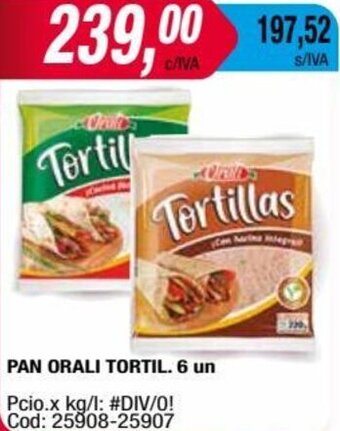 Maxiconsumo PAN ORALI TORTIL. 6 un oferta