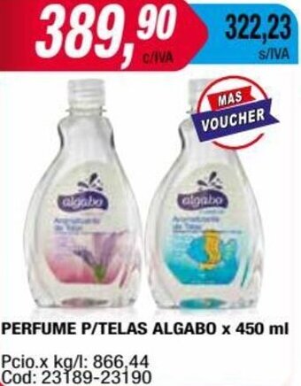 Maxiconsumo PERFUME P/TELAS ALGABO x 450 ml oferta
