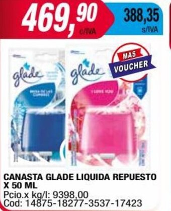 Maxiconsumo CANASTA GLADE LIQUIDA REPUESTO X 50 ML oferta