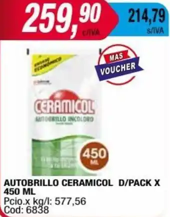 Maxiconsumo AUTOBRILLO CERAMICOL D/PACK X 450 ML oferta