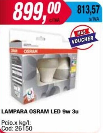 Maxiconsumo LAMPARA OSRAM LED 9W 3u oferta
