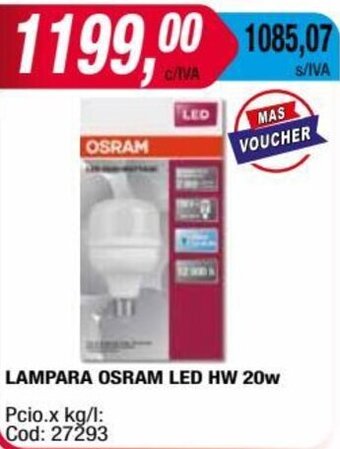 Maxiconsumo LAMPARA OSRAM LED HW 20w oferta