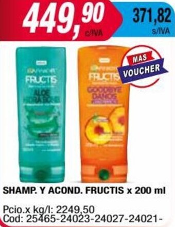 Maxiconsumo SHAMP. Y ACOND. FRUCTIS x 200 ml oferta