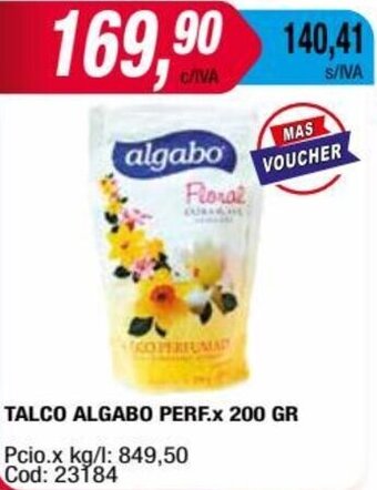 Maxiconsumo TALCO ALGABO PERF.x 200 GR oferta