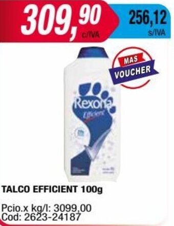 Maxiconsumo TALCO EFFICIENT 100g oferta
