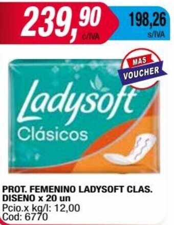 Maxiconsumo PROT. FEMENINO LADYSOFT CLAS. DISENO x 20 un oferta
