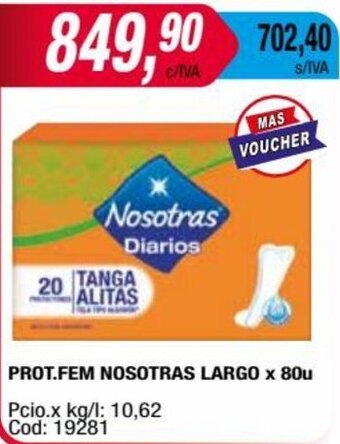 Maxiconsumo PROT.FEM NOSOTRAS LARGO x 80u oferta