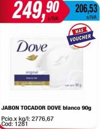 Maxiconsumo JABON TOCADOR DOVE blanco 90g oferta