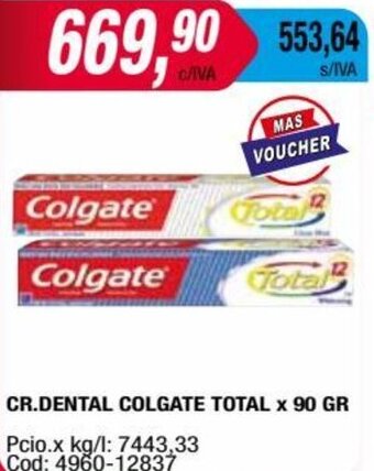 Maxiconsumo CR.DENTAL COLGATE TOTAL x 90 GR oferta