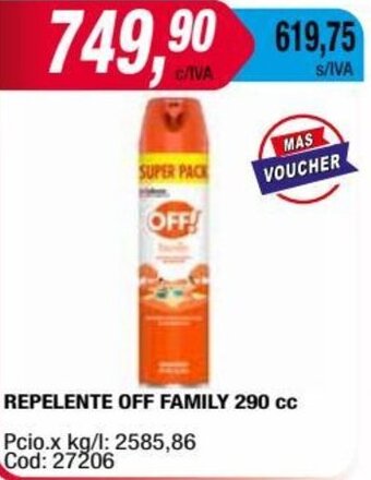 Maxiconsumo REPELENTE OFF FAMILY 290 cc oferta