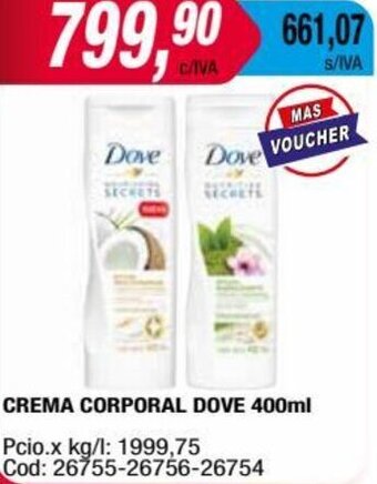 Maxiconsumo CREMA CORPORAL DOVE 400ml oferta