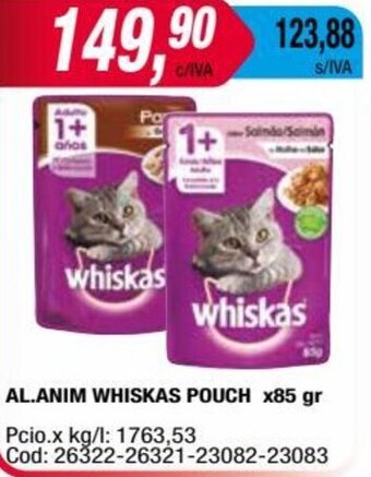 Maxiconsumo AL.ANIM WHISKAS POUCH X85 gr oferta