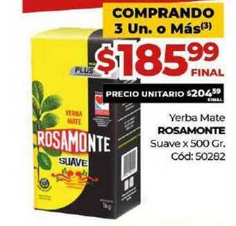 Diarco Rosamonte Yerba Mate Suave x 500gr oferta