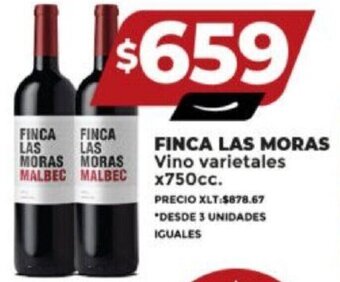 Supermayorista Vital FINCA LAS MORAS Vino varietales x750cc. oferta