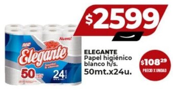 Supermayorista Vital ELEGANTE Papel higiénico blanco h/s. 50mt.x24u. oferta