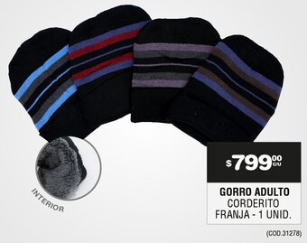 Atomo Conviene GORRO ADULTO CORDERITO FRANJA - 1 UNID. oferta