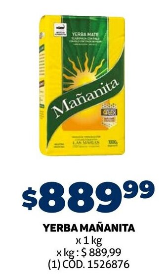 Makro YERBA MAÑANITA x 1 kg oferta