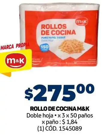 Makro ROLLO DE COCINA M&K Doble hoja x 3 x 50 paños oferta