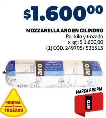 Makro MOZZARELLA ARO EN CILINDRO Por kilo y trozado oferta