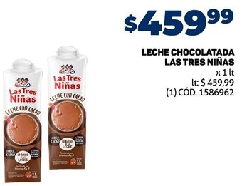 Makro LECHE CHOCOLATADA LAS TRES NIÑAS x 1 lt oferta