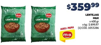 Makro LENTEJAS M&K x 400 gr oferta