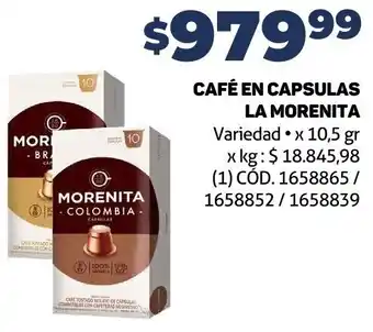 Makro CAFÉ EN CAPSULAS LA MORENITA X 10,5GR oferta
