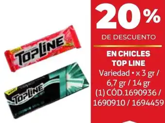 Makro EN CHICLES TOP LINE Variedad x3 gr/ 6,7 gr / 14 gr oferta