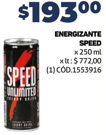 Makro ENERGIZANTE SPEED x 250 ml oferta