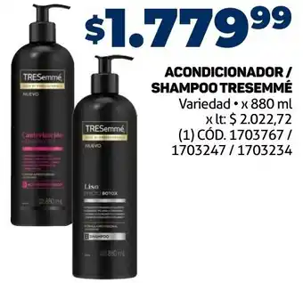 Makro ACONDICIONADOR/ SHAMPOO TRESEMMÉ Variedad • x 880 ml oferta