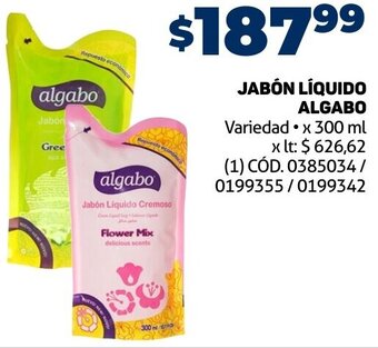 Makro JABÓN LÍQUIDO ALGABO Variedad x 300 ml oferta