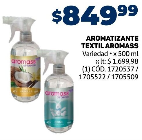 Makro AROMATIZANTE TEXTIL AROMASS Variedad • x 500 ml oferta