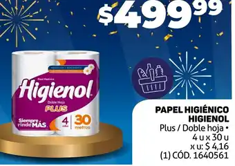 Makro PAPEL HIGIÉNICO HIGIENOL 4U X 30U oferta