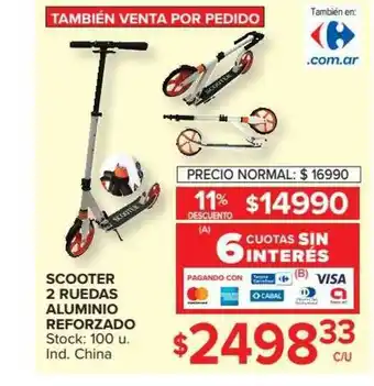 Carrefour Scooter 2 Ruedas Aluminio Reforzado. oferta