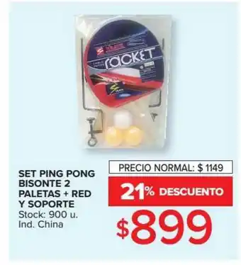 Carrefour Set Ping Pong Bisonte 2 Paletas + Red Y Soporte oferta