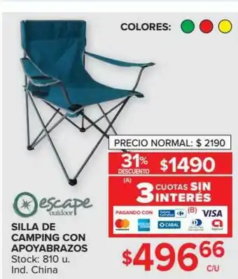 Carrefour Silla De Camping Con Apoyabrazos Escape oferta