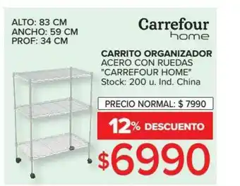 Carrefour Carrito Organizador Acero Con Ruedas oferta