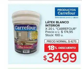 Carrefour Látex Blanco Interior X 20 L oferta