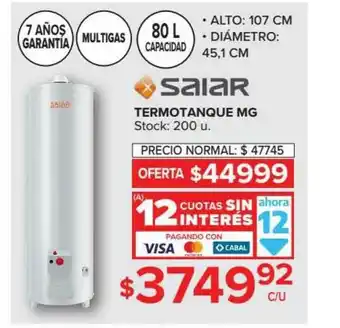 Carrefour Termotanque Mg Saiar oferta