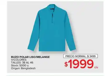 Carrefour Buzo Polar Liso Melange V Colores oferta