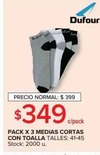 Carrefour Pack X 3 Medias Cortas Con Toalla Dufour oferta