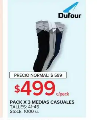 Carrefour Pack X 3 Medias Casuales Dufour oferta