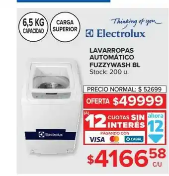 Carrefour Lavarropas Automático Fuzzywash Bl Electrolux oferta