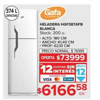 Carrefour Gafa Heladera Hgf387afb Blanca oferta