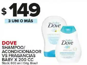 Carrefour Maxi Dove Shampoo Acondicionador Vs Fragancias Baby x200cc oferta