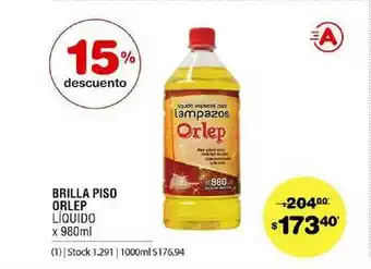 Atomo Conviene Brilla Piso Orlep Líquido x980ml oferta