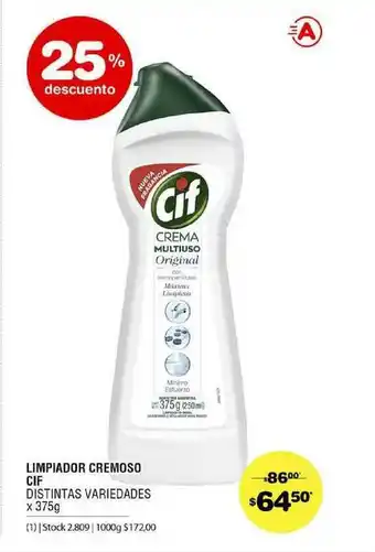 Atomo Conviene Cif Limpiador Cremoso x375g oferta