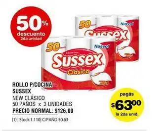Atomo Conviene Rollo P Cocina Sussex New Clásico 50 Paños 50% Descuento 2da Unidad oferta