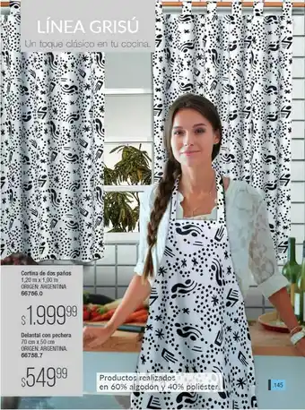 Cortina De Dos Paños Delantal Con Pechera