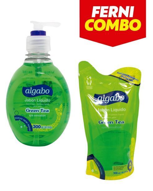 Ferniplast Combo jabón líquido dp green tea 300ml+jabón líquido vál green algabo 300ml oferta